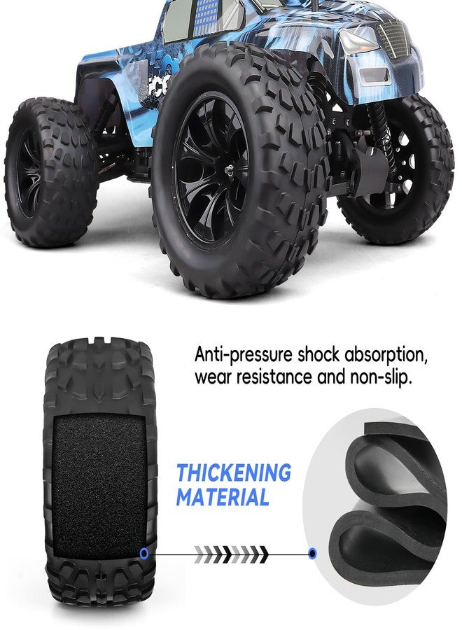 AllinRC Pre-Glued 2.8 Tires 1/10 Scale RC Truck Wheels and Tires 12mm Hex for Traxxas Rustler Stampede 4x4 & 2WD Slash Hoss 4WD Redcat Volcano Epx Pro, Set of 4 - Image 4